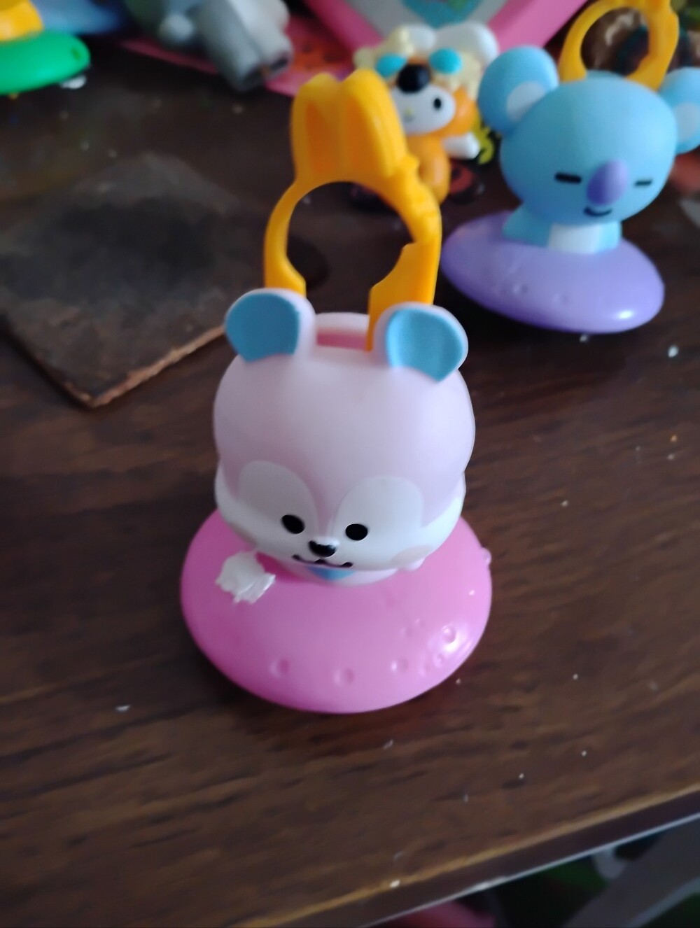 Pink Cute Animal Rattle Toy for Kids - Soft Grip Handle